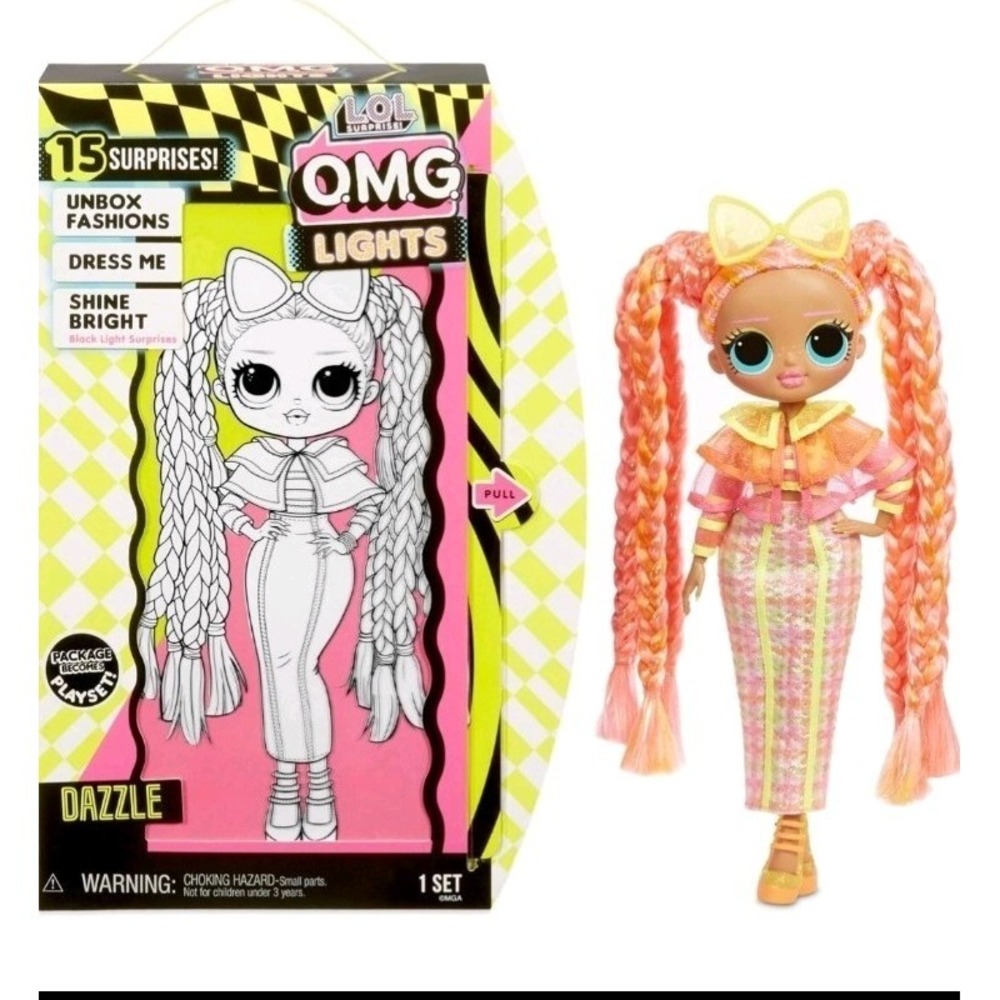LOL Surprise OMG Lights Dazzle Doll Playset Black Light Fashion 2020 New Toy